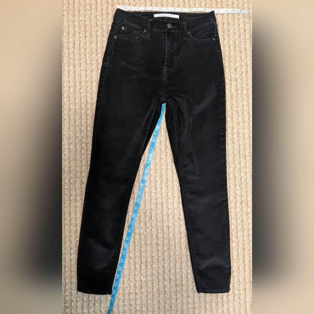 Celebrity Pink Jet Black High Rise Pants Corduroy